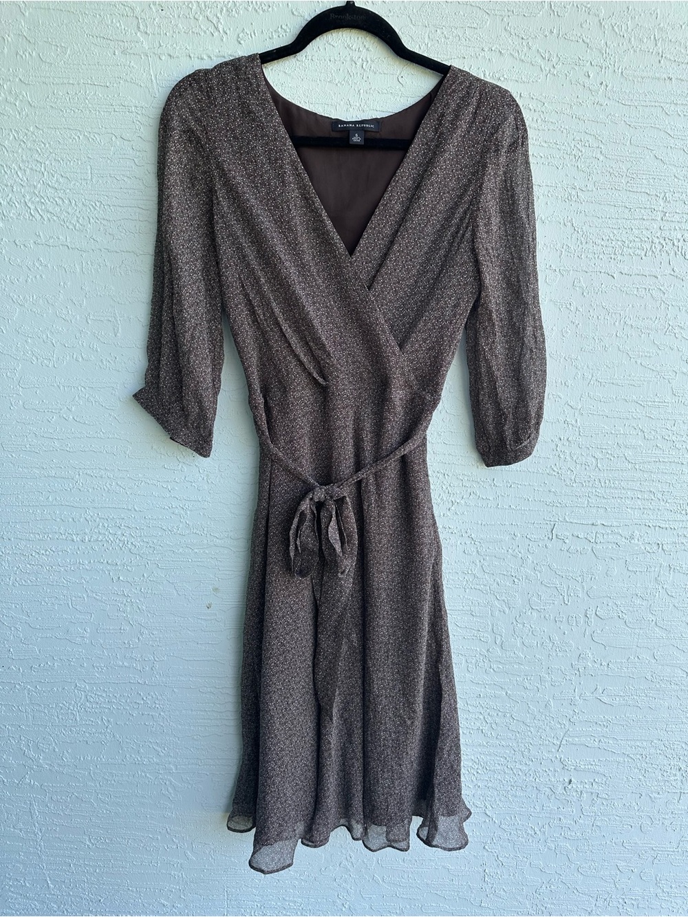 Banana republic women’s faux wrap, silk dress size 6
